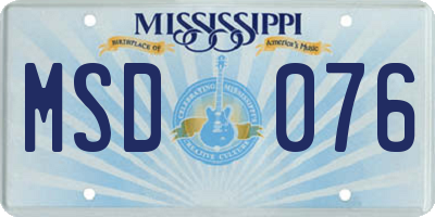 MS license plate MSD076