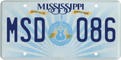 MS license plate MSD086