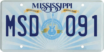 MS license plate MSD091