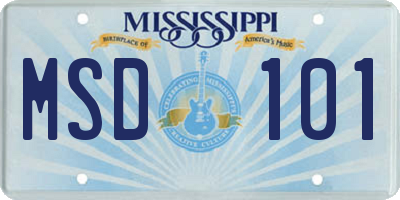 MS license plate MSD101