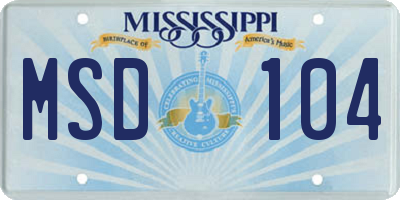 MS license plate MSD104