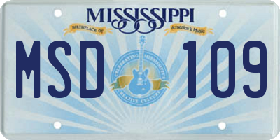 MS license plate MSD109
