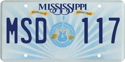 MS license plate MSD117