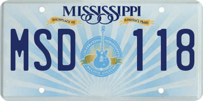MS license plate MSD118