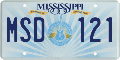 MS license plate MSD121