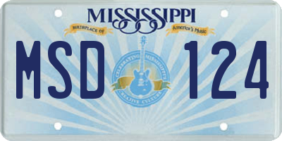 MS license plate MSD124