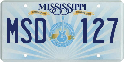 MS license plate MSD127