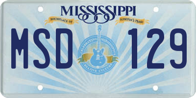 MS license plate MSD129