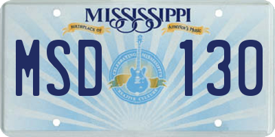 MS license plate MSD130