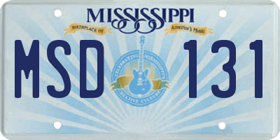 MS license plate MSD131