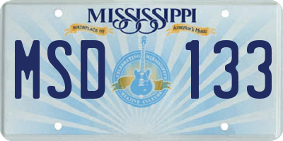MS license plate MSD133