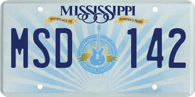 MS license plate MSD142