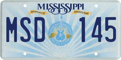MS license plate MSD145