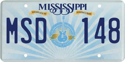 MS license plate MSD148