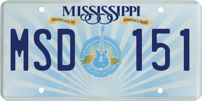 MS license plate MSD151