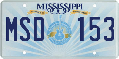 MS license plate MSD153