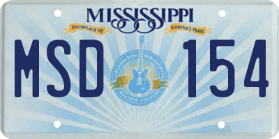 MS license plate MSD154