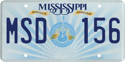 MS license plate MSD156
