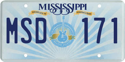 MS license plate MSD171