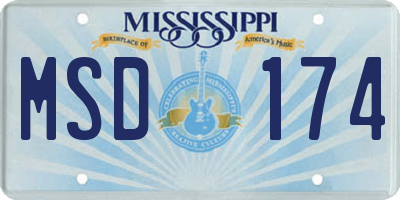MS license plate MSD174