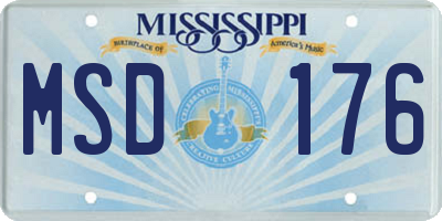 MS license plate MSD176