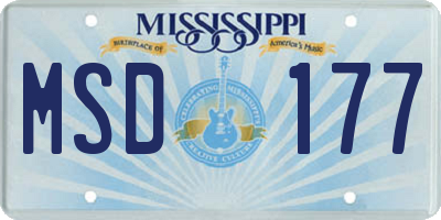 MS license plate MSD177