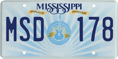 MS license plate MSD178