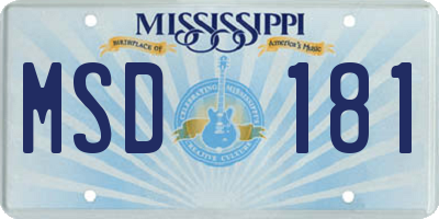 MS license plate MSD181