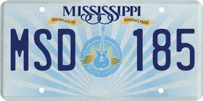 MS license plate MSD185