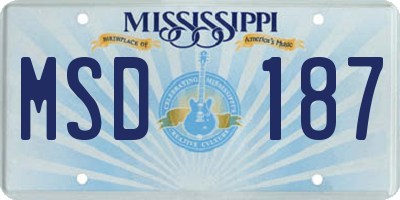 MS license plate MSD187