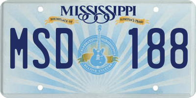 MS license plate MSD188