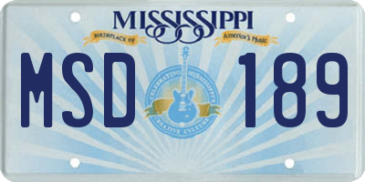 MS license plate MSD189