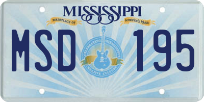 MS license plate MSD195