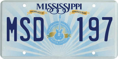 MS license plate MSD197