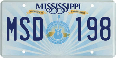 MS license plate MSD198