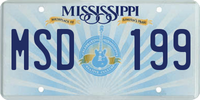 MS license plate MSD199
