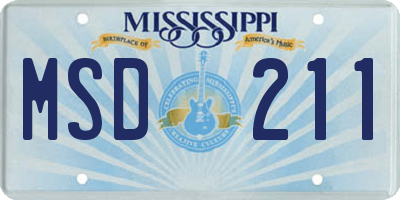 MS license plate MSD211