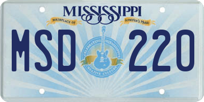 MS license plate MSD220