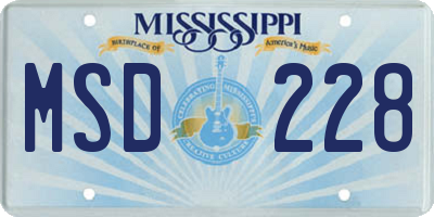 MS license plate MSD228