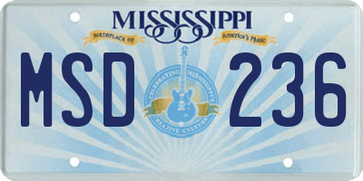MS license plate MSD236
