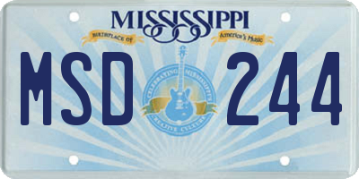 MS license plate MSD244