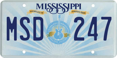 MS license plate MSD247