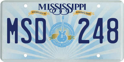 MS license plate MSD248