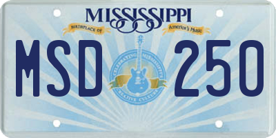 MS license plate MSD250