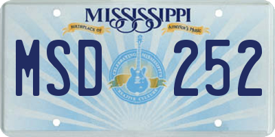 MS license plate MSD252