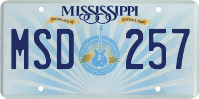 MS license plate MSD257