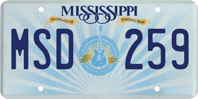 MS license plate MSD259