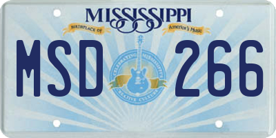 MS license plate MSD266