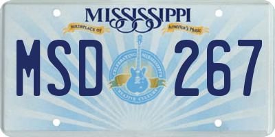 MS license plate MSD267