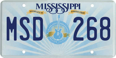 MS license plate MSD268